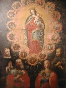 Primera imagen del registro Virgen del Rosario con Santa Ana, San Joaquín, San Francisco y Santo Domingo