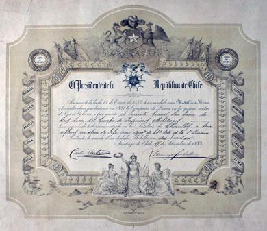 Primera imagen del registro "El Presidente de la República de Chile" (Diploma)
