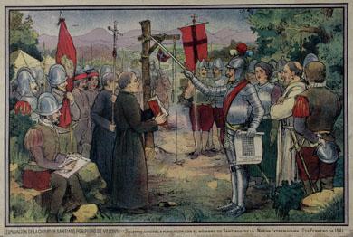 Primera imagen del registro "Fundación de la ciudad de Santiago por Pedro de Valdivia"