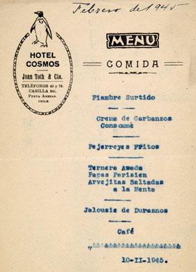 Primera imagen del registro Menú Hotel Cosmos