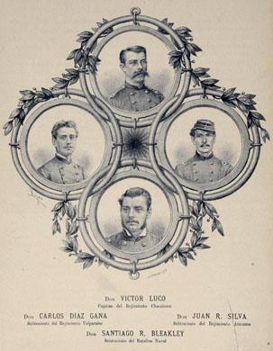 Primera imagen del registro Retratos de Víctor Luco,Carlos Díaz,Jaime Silva y Santiago R. Bleakley