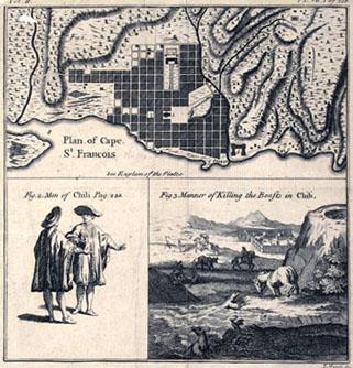 Primera imagen del registro Plan of Cape St Francois-Men of Chili-Manner of killing.