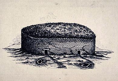 Primera imagen del registro Hare paenga, habitación rapanui