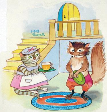 Primera imagen del registro Gato con bandeja y Zorro