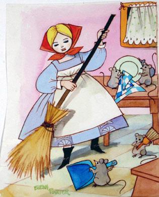 Primera imagen del registro Niña barriendo