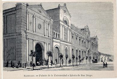 Primera imagen del registro Santiago, Palacio de la Universidad e Iglesia de San Diego