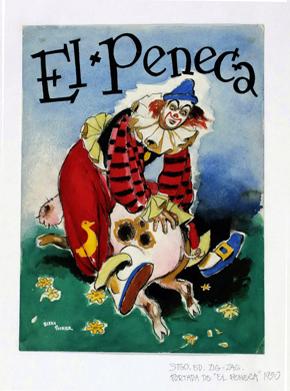 Primera imagen del registro Portada "El Peneca" (Payaso arriba de un chancho)