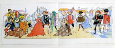 Primera imagen del registro Personajes de corte medieval