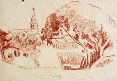 Primera imagen del registro Paisaje con iglesia