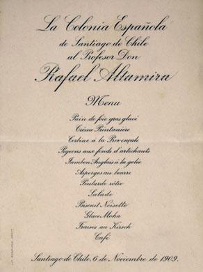 Primera imagen del registro Menú a Rafael Altamira