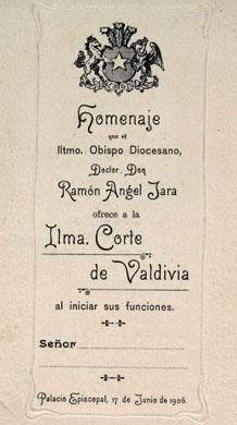 Primera imagen del registro Menú a la Ilma. Corte de Valdivia