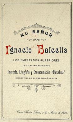 Primera imagen del registro Menú a Ignacio Balcells