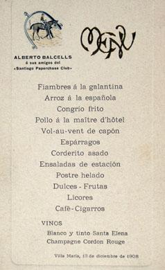 Primera imagen del registro Menú al Santiago Paperchase Club