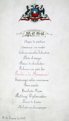 Primera imagen del registro Menú Banquete a Guillermo E. Billinghurt