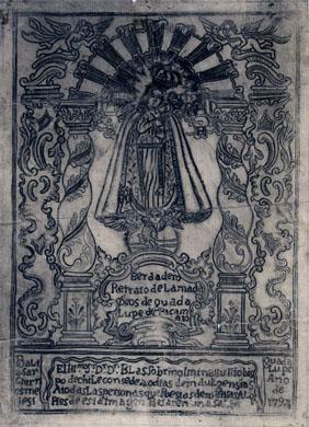 Primera imagen del registro Verdadero retrato de la Madre de Dios Guadalupe de Pumacallo.