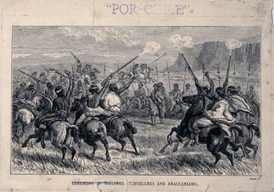 Primera imagen del registro Ceremony of Welcome Tehuelches and Araucanians.Ceremonia de bienvenida de Tehuelches y Araucanos.