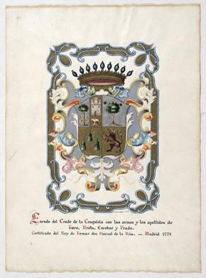 Primera imagen del registro Escudo del Conde de la Conquista-apellidos Toro, Ureta, Escobar y Prado