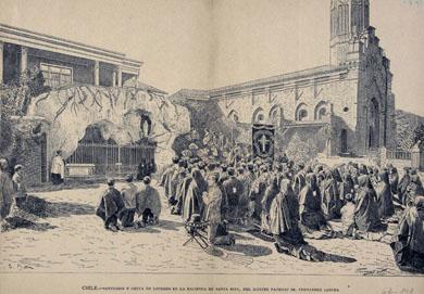 Primera imagen del registro Santuario Gruta de Lourdes en la Hacienda de Santa Rita, del Ilustre Patricio, Sr. Fernández Concha