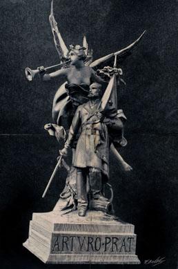Primera imagen del registro Monumento del Combate de Iquique con el ángel del proyecto primitivo
