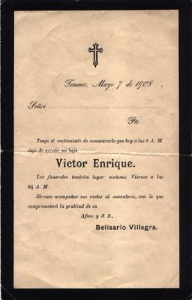 Primera imagen del registro Defunción de Víctor Enrique Villagra