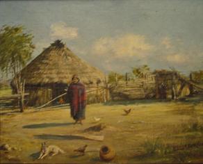 Primera imagen del registro Mujer mapuche frente a su ruca