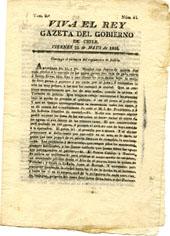 Primera imagen del registro Viva el Rey Gazeta del Gobierno de Chile N° 44