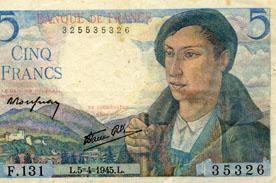 Primera imagen del registro Cinq Francs
