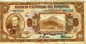 Primera imagen del registro Veinte Bolivianos