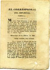 Primera imagen del registro El Corresponsal del Imparcial Carta Tercera