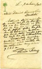 Primera imagen del registro Carta de Don Ricardo Palma a Don Daniel Barros Grez