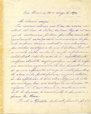 Primera imagen del registro Carta de Don Diego Barros Arana a un amigo de Talca