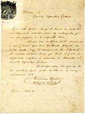 Primera imagen del registro Carta al Comité Ejecutivo Cubano escrita por Don Aristídis Agüero, delegado de Cuba