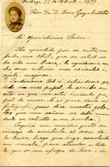 Primera imagen del registro Carta de Doña Silvia G. DE Baccanni a su amigo Don Daniel Barros Grez
