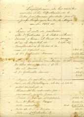 Primera imagen del registro Liquidaciones delos Reditos vencidos de la Capellenía de Don Pedro José Donoso