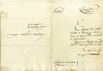 Primera imagen del registro Oficio firmado por Don José San Martín al Capitán de la Goleta "ALCANCE"