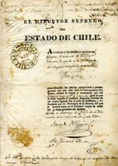 Primera imagen del registro Oficio firmado por el Director supremo a José Antonio Rodriguez