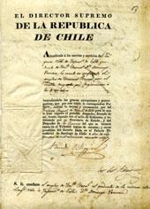 Primera imagen del registro Oficio que confiere el Presidente de la República de Chile a Domingo Urrutia Vivanco