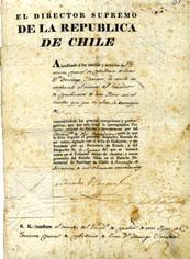 Primera imagen del registro Oficio que confiere el Presidente de la República de Chile a Don Domingo Urrutia Vivanco