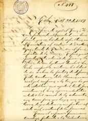 Primera imagen del registro Oficio N° 499 de Don Pedro José Eusebio Barros al administrador del cementerio