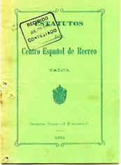 Primera imagen del registro Estatutos del Centro Español de Recreo de Talca