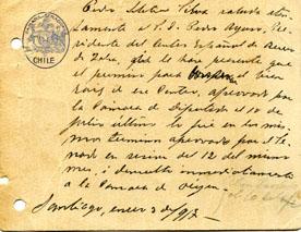 Primera imagen del registro Tarjeta de la Cámara de Senadores al Presidente del Centro Español de Recreo de Talca