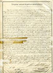 Primera imagen del registro Oficio firmado por José Ignacio Zenteno al Director Supremo del ascenso a Sargento Mayor