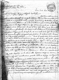 Primera imagen del registro Fotocopia de carta de Bernardo O'Higgins