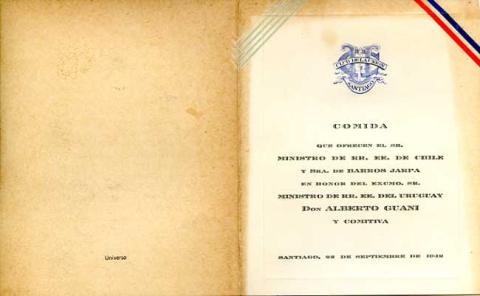 Primera imagen del registro Menú del Club de la Unión de Santiago