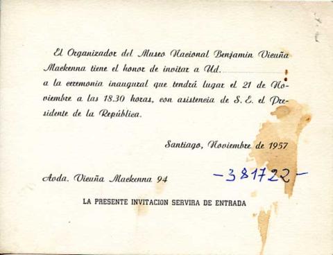 Primera imagen del registro Invitación inauguración MBVM