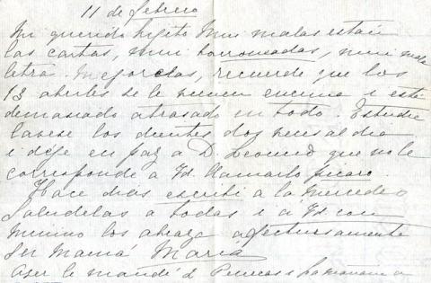 Primera imagen del registro Carta de María Magdalena Vicuña de Orrego a su hijo.