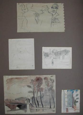 Primera imagen del registro Cinco croquis de dibujos