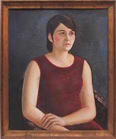 Primera imagen del registro Muchacha sentada de granate