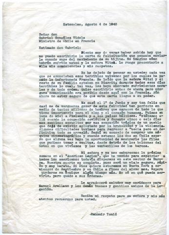 Primera imagen del registro Carta de Radomir Tomic