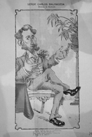 Primera imagen del registro Caricatura de Carlos Balmaceda Saavedra, Ministro de Hacienda